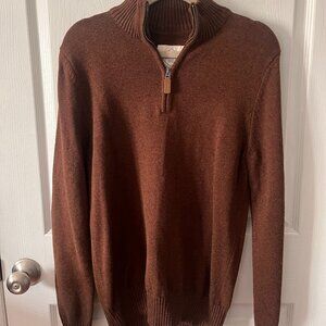 St. John's Bay Mens Mock Neck Long Sleeve Quarter-Zip Pullover Sweater, Size SM